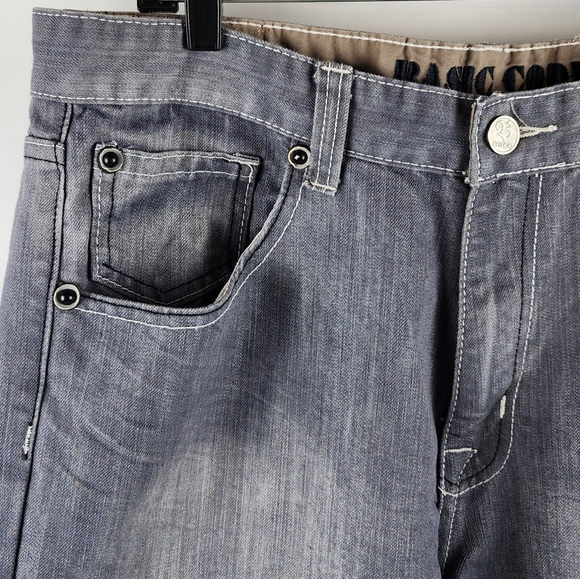 Basic Code Jeans 38x32 Vintage Y2K Baggy Wide Leg Skater Blue Gray Jeans - Picture 3 of 10